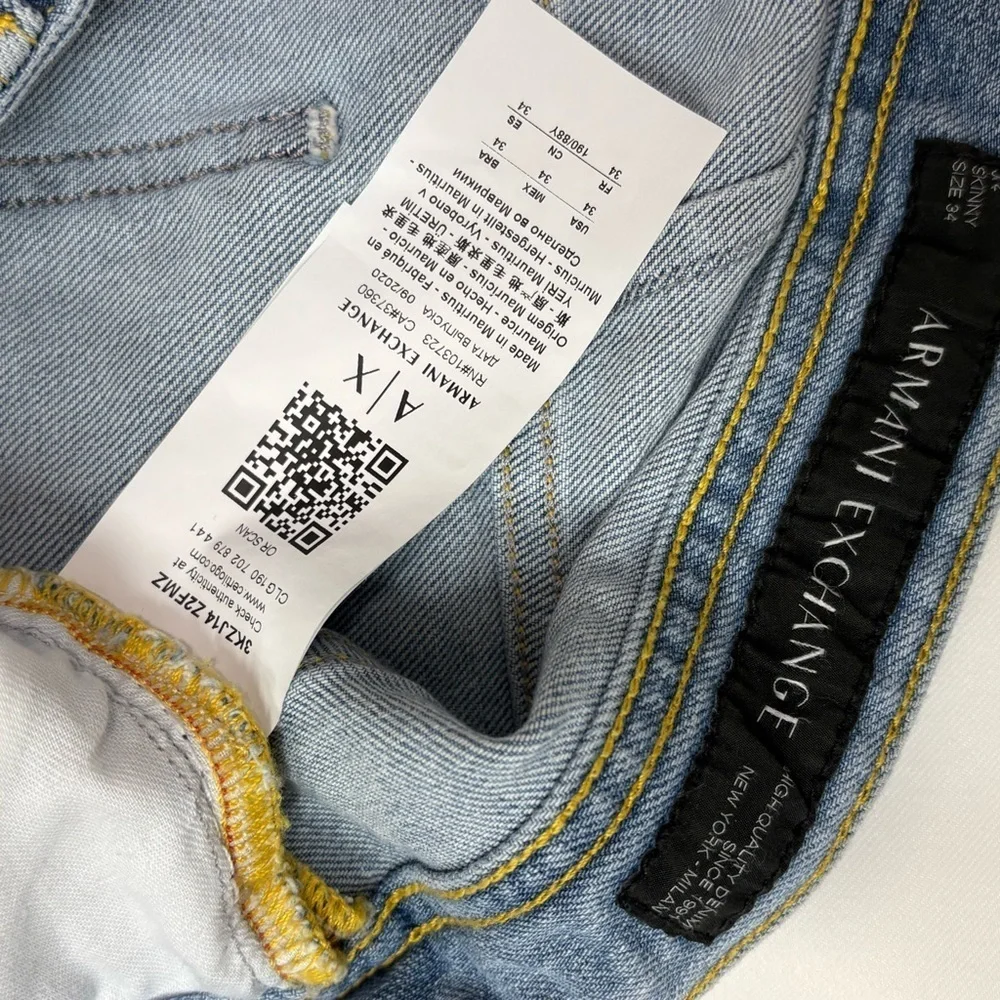 Armani Exchange Light Blue Skinny Jeans.                In excellent condition.
